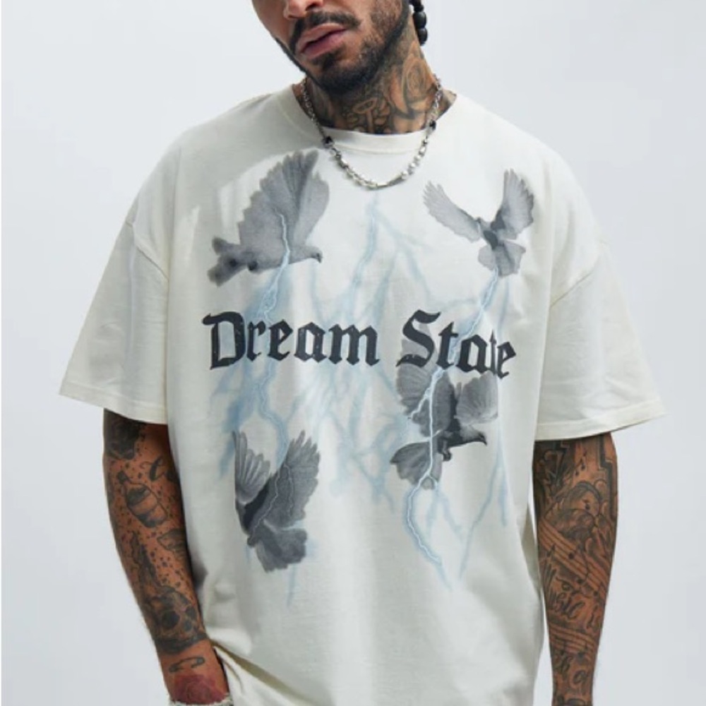 Fashion Nova Dream State Graphic Tee - Cream